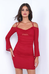 Zoe Mini Dress - Deep Red